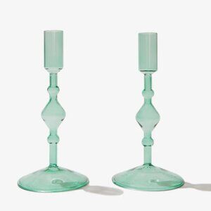Glass Candlestick Holder - Poketo